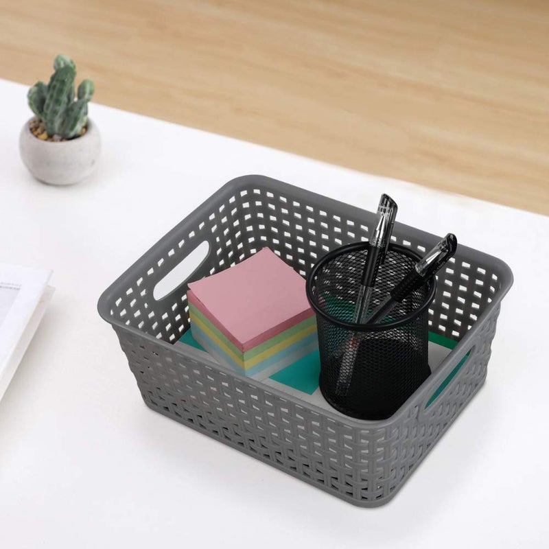 Pekky Grey Plastic Storage Baskets, Classroom Organization Baskets, 6 Packs - Image 4